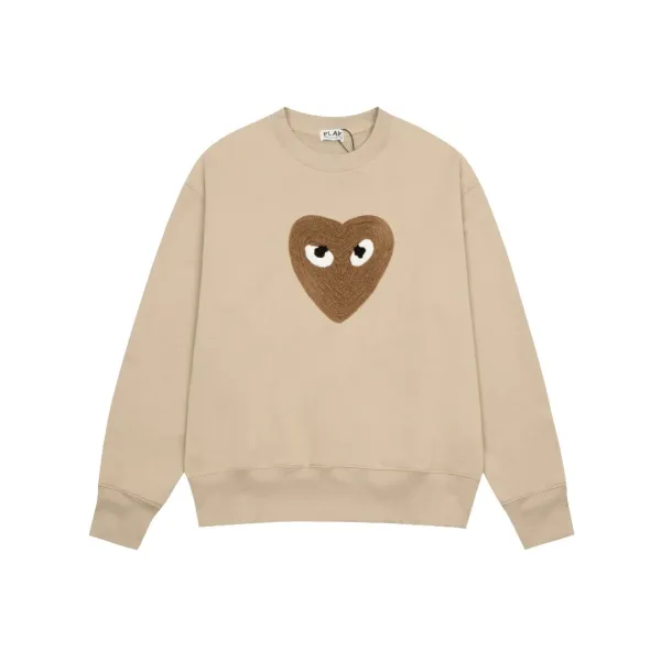 Play Comme des Garçons Heart Eyes Beige Sweatshirt - 1