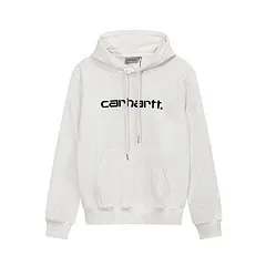 Carhartt WIP Script Logo Hoodie White - 1