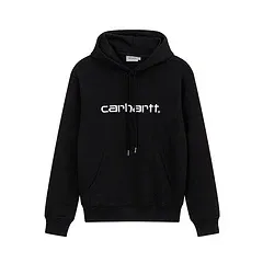 Carhartt WIP Script Logo Black Hoodie - 1