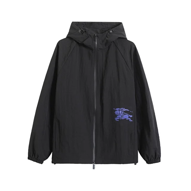 Burberry Hoodies & Sweatshirts Zip-Up Hooded Sweatshirt with Embroidered Equestrian Knight Motif product detail image 13