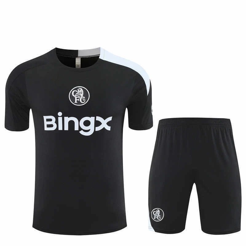 2526 Chelsea Black White Short Sleeve Training Set (Please note customization info in your order; messages will not count)