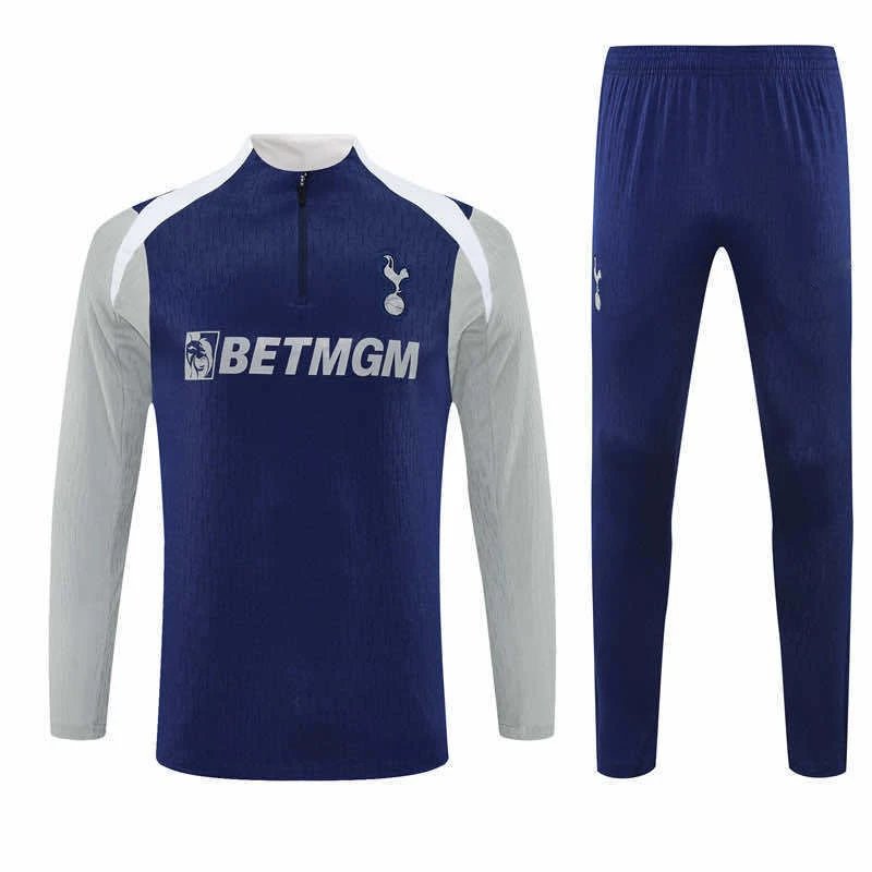 2526 Tottenham Dark Blue White Collar Chevrolet Half-Zip Tracksuit (Please note customization info in order remarks, messages are not counted)