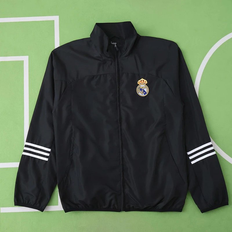 24/25 Real Madrid Black Trench Coat (Please note customization info when placing order; messages not accepted)