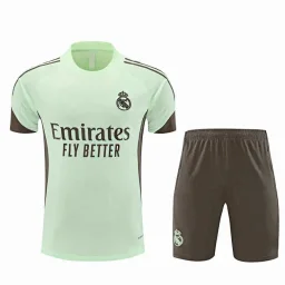thumbnail for 2526 Real Madrid light green training suit short sleeve (customized information please note when placing an order, sending a message does not count）