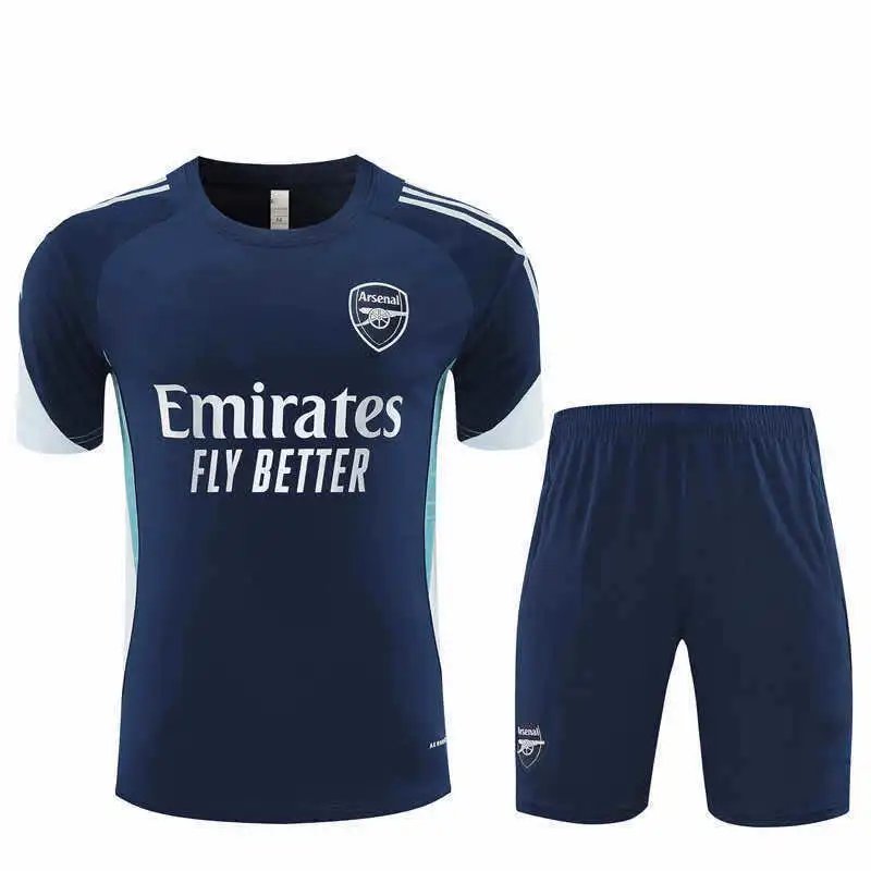 2526 Arsenal Dark Blue & Light Blue Training Kit Short Sleeve (Customization info: please note in order, messages not accepted)