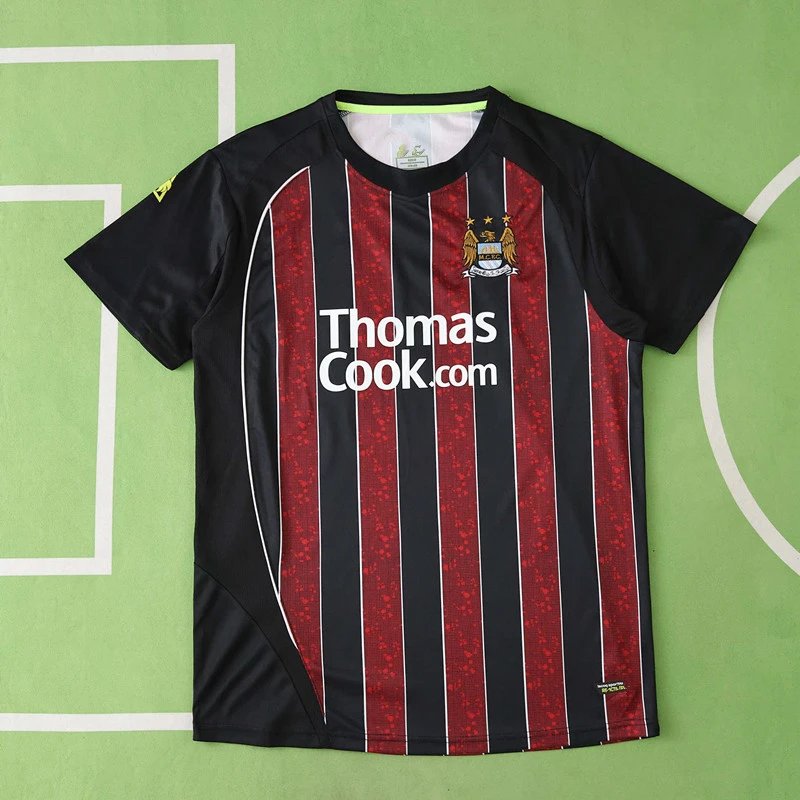 0809 Manchester City Away Red and Black Thai Version (Please leave customization info in order notes; messages are not valid)