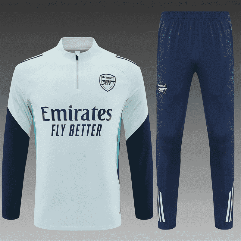 2526 Arsenal Light Blue Dark Blue Training Half-Zip Set (Please note customization info in your order, messages won't count)