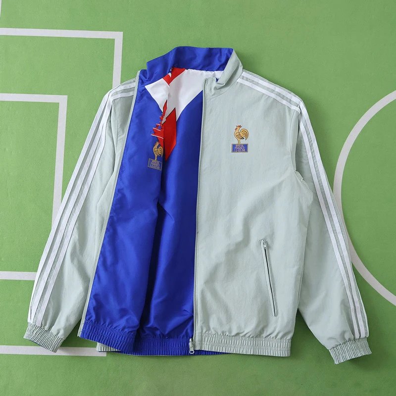1986 France Grey/Blue Reversible Jersey (For custom info, please leave a note when placing your order. Messages will not be counted)