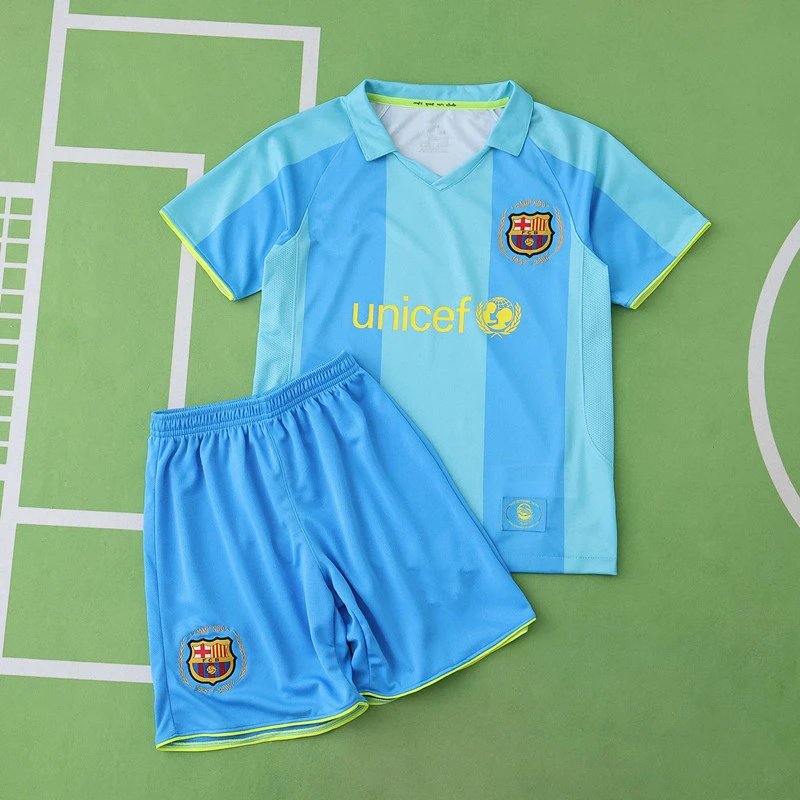 0708 Barcelona Away Sky Blue Kids' Jersey (Please note customization info when placing order, messages not accepted)