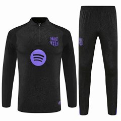 2526 Barcelona black training suit half pull set (please note customization information when placing the order, messages are not included)