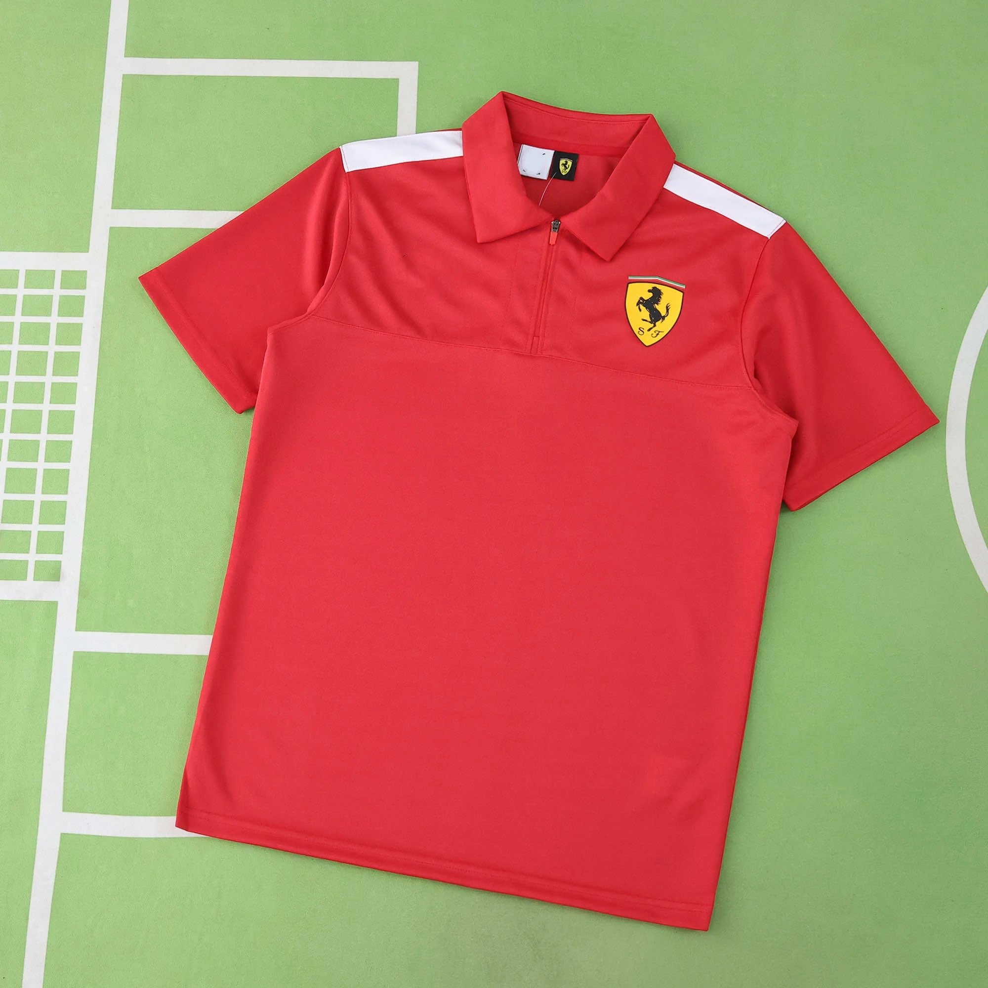 F1 Ferrari Racing Red Polo Shirt No Ads (For customization, please note it when placing an order; sending a message does not count)
