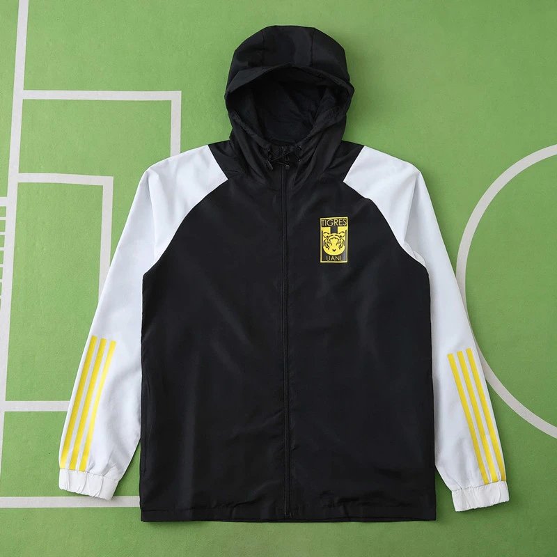 2526 Tigers Black White Sleeve Hooded Windbreaker (For customization info, please leave a note when placing your order; messages do not count)