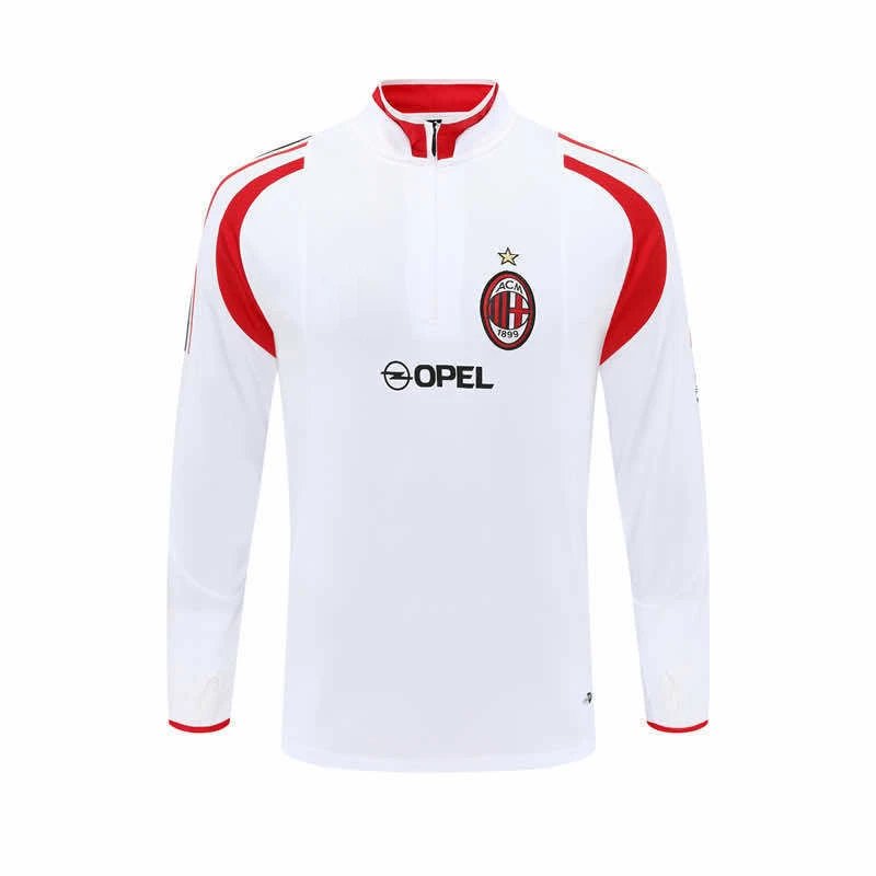 0405AC White Vintage Half-Zip Long Sleeve (For customization, please leave a note when placing your order; messages will not be counted)