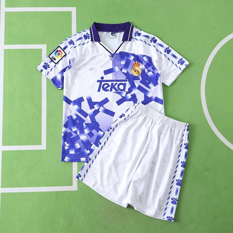 9697 Real Madrid Away White Purple Kids Clothing (For customization info, please leave a note when placing order; messages are not counted)