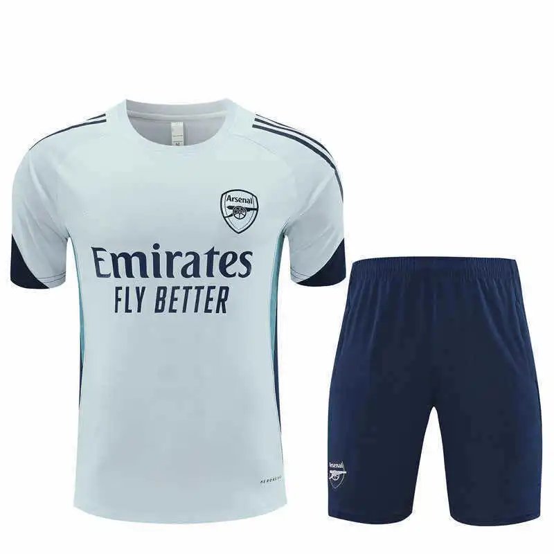 2526 Arsenal Light Blue Dark Blue Training Suit Short Sleeve (For customization info, please leave a note when placing order, sending a message does not count)
