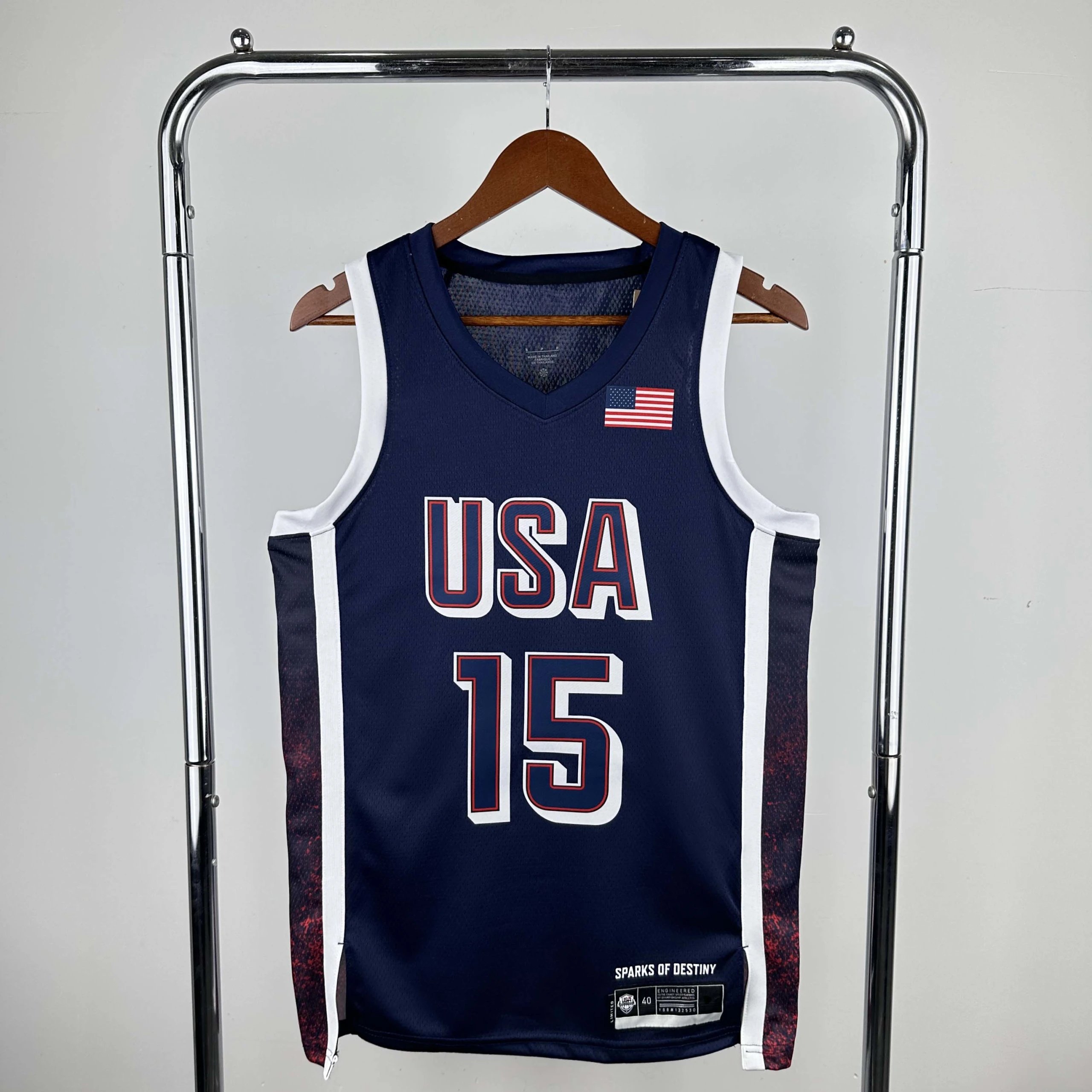 2024 USA National Team Navy Blue 15 Booker (For custom info, please leave a note when placing order; messages not accepted)