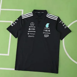 thumbnail for F1 Mercedes-Benz Formula Black Polo Shirt (Please note when placing an order for customized information, sending messages does not count)