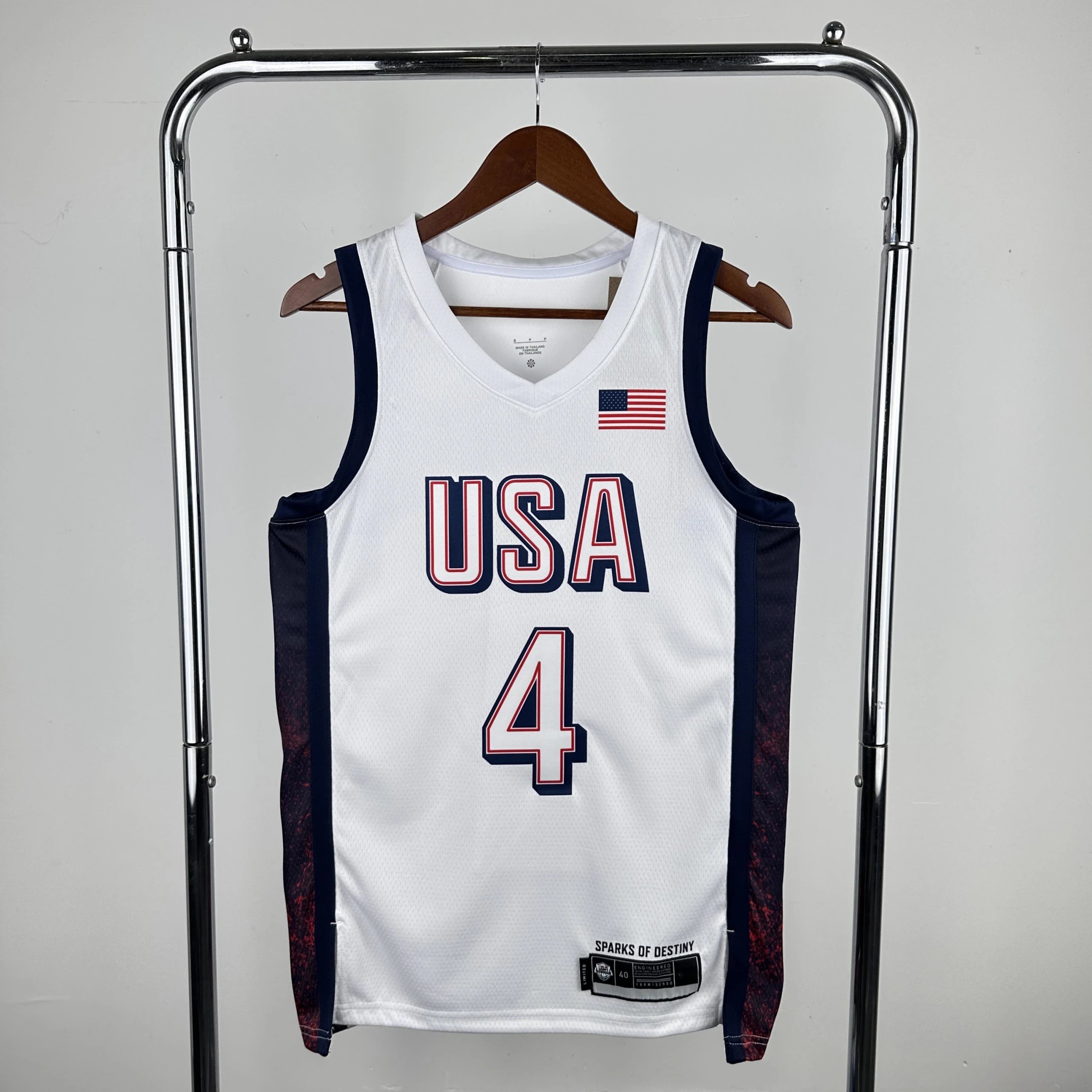 2024 USA National Team White #4 Curry (Customization info please leave a note when placing order; messages not counted.)