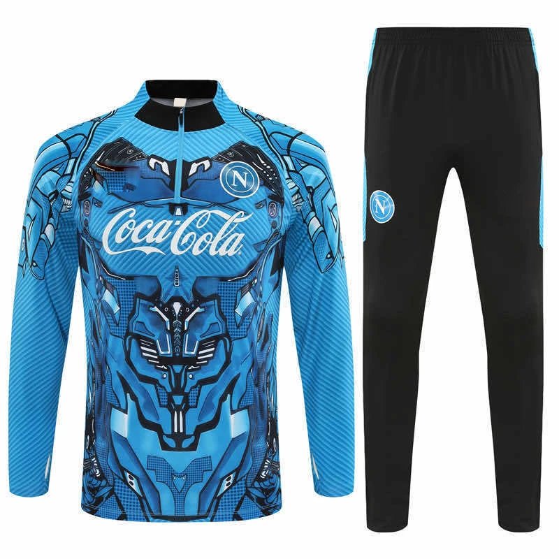2526 Napoli Blue Training Tracksuit Half-Zip Set (Please Note Customization Info in Order Remarks, Messages Not Accepted)