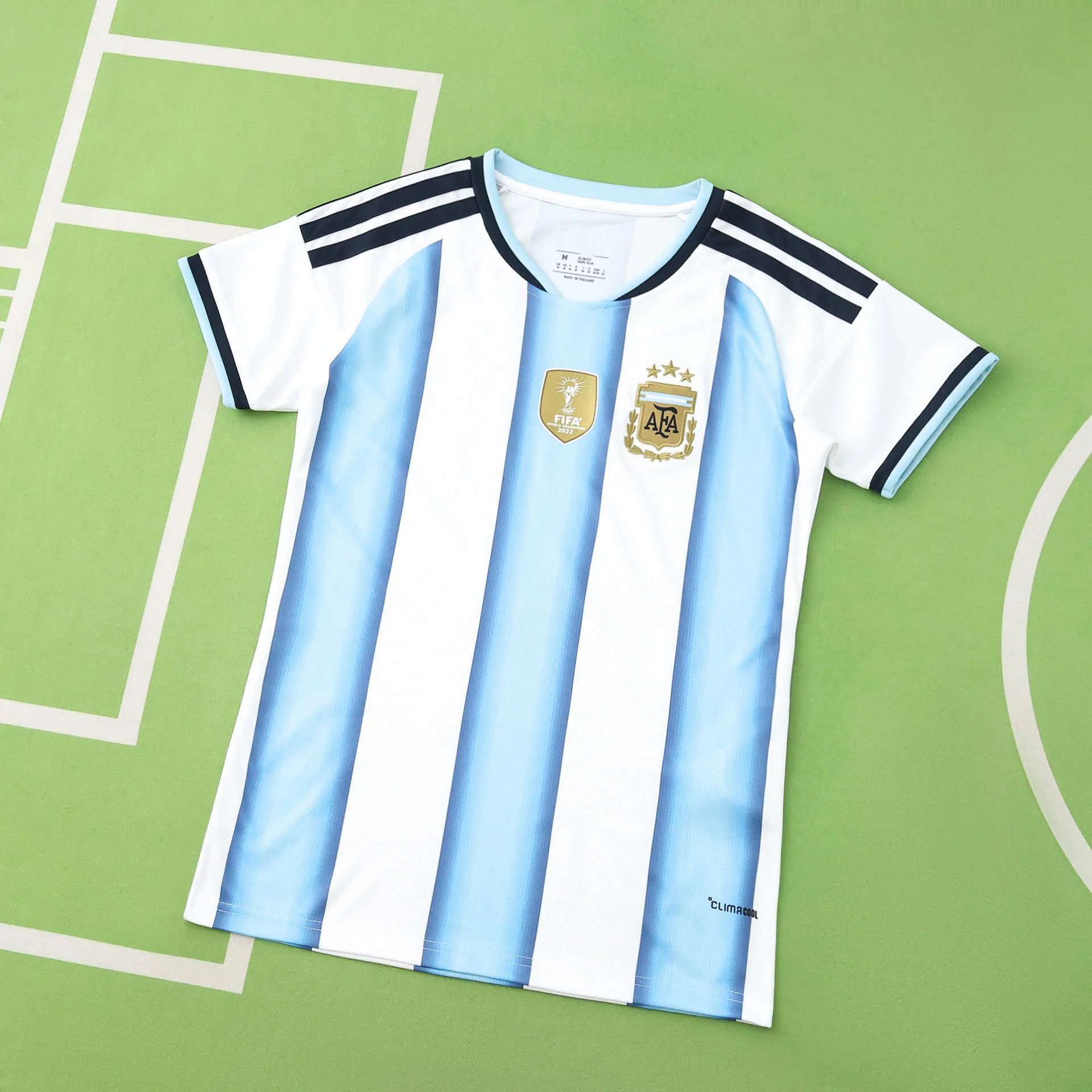 Argentina White and Light Blue Striped Soccer Jersey