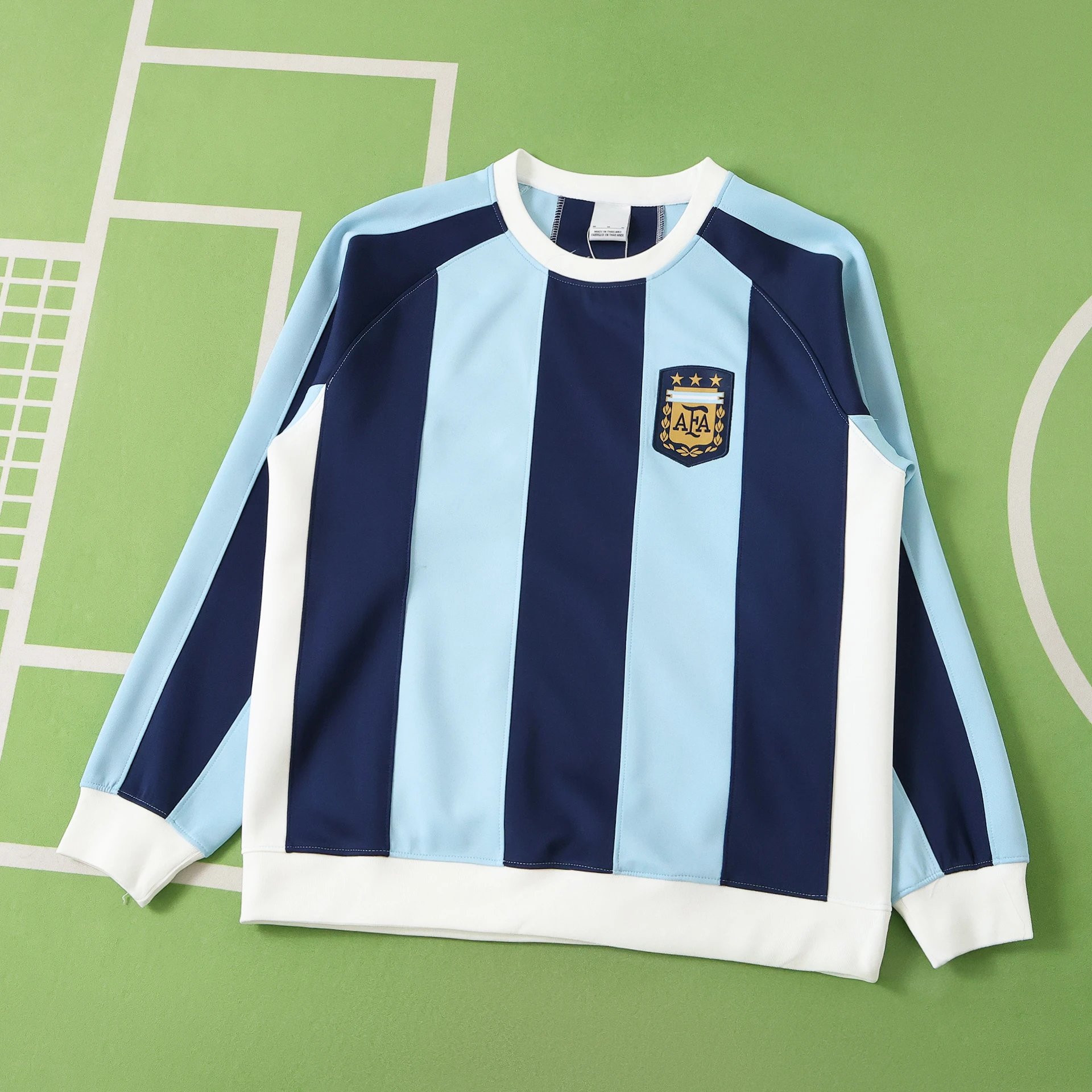 2526 Argentina Light Blue Dark Blue Hoodie Long Sleeve