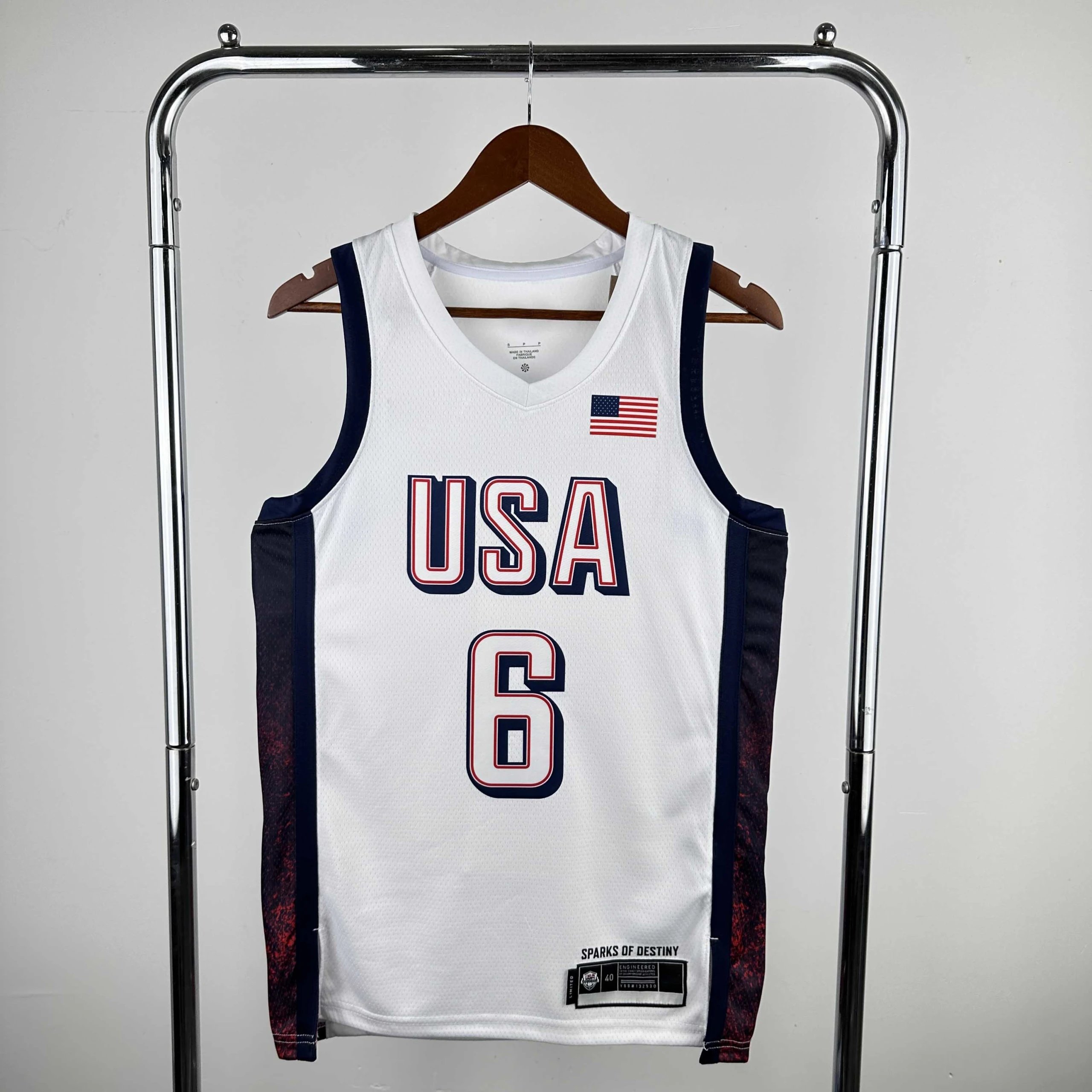 2024 USA Basketball White #6 James (Please note customization info when placing order; messages are not counted)