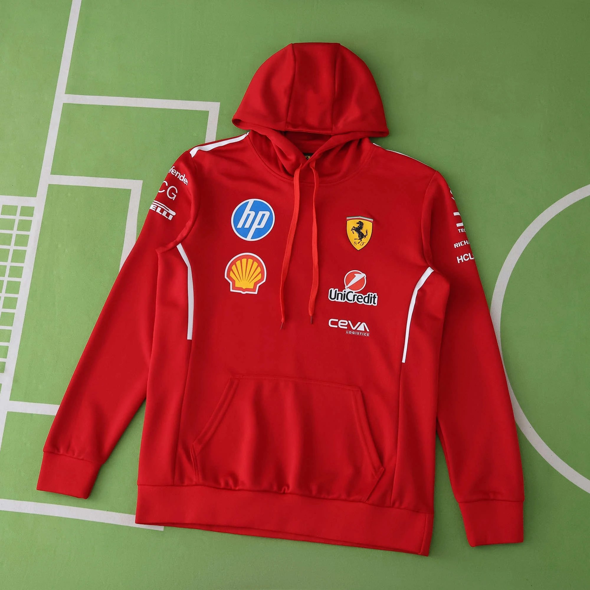 F1 Ferrari Formula Racing Hooded Red Jacket (For customization, please leave a note when placing your order; messages are not counted)