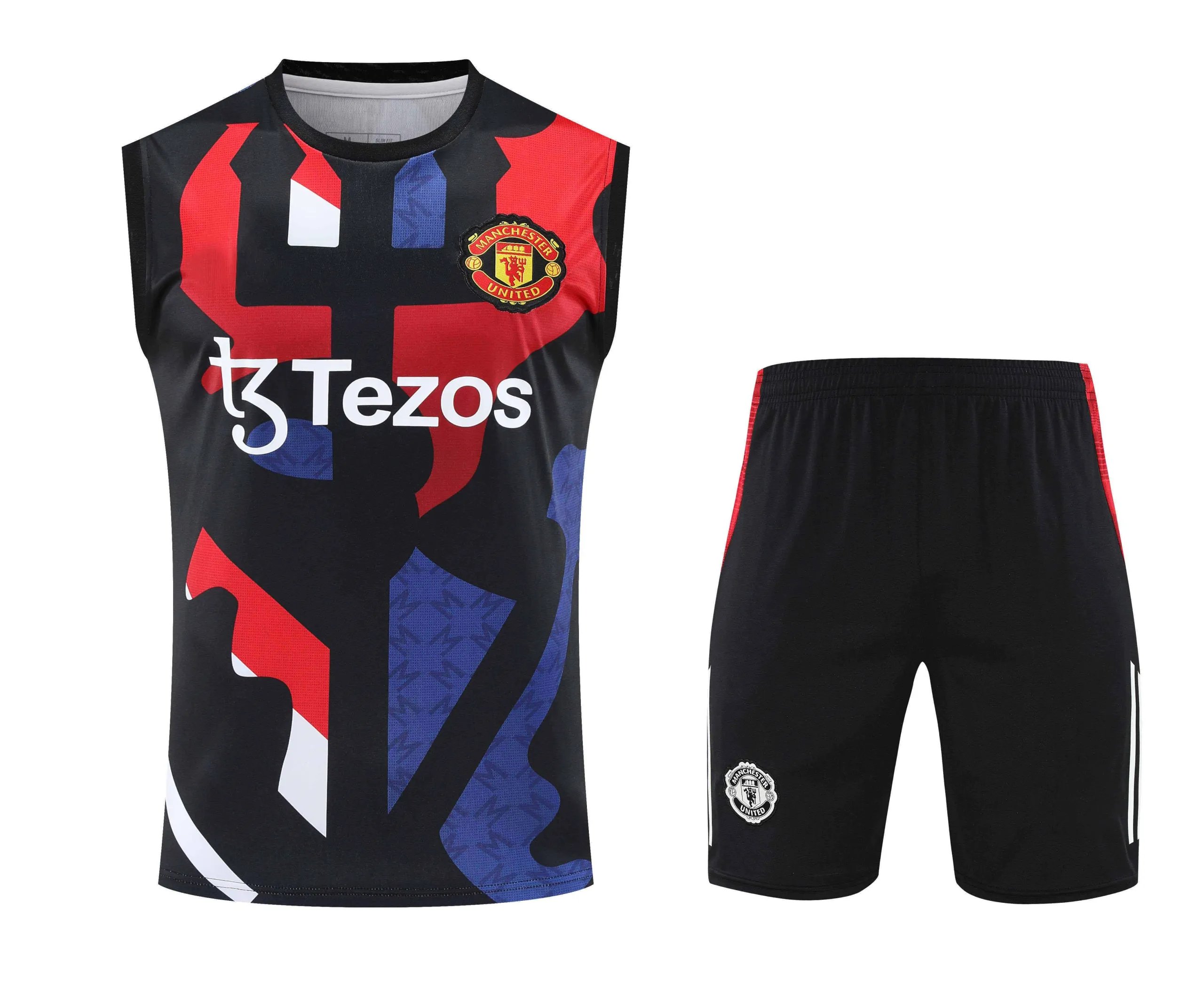 2526 Manchester United Black Blue Red Spliced Training Kit Tank Top (For customization info, please leave a note when placing your order. Messages are not counted.)