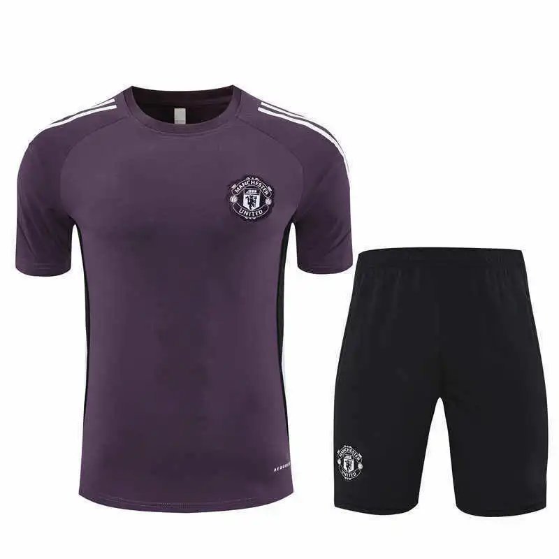 Manchester United 2025-26 Deep Purple Training Kit Set - Short Sleeve (Please add customization details in the order notes, not via messages)