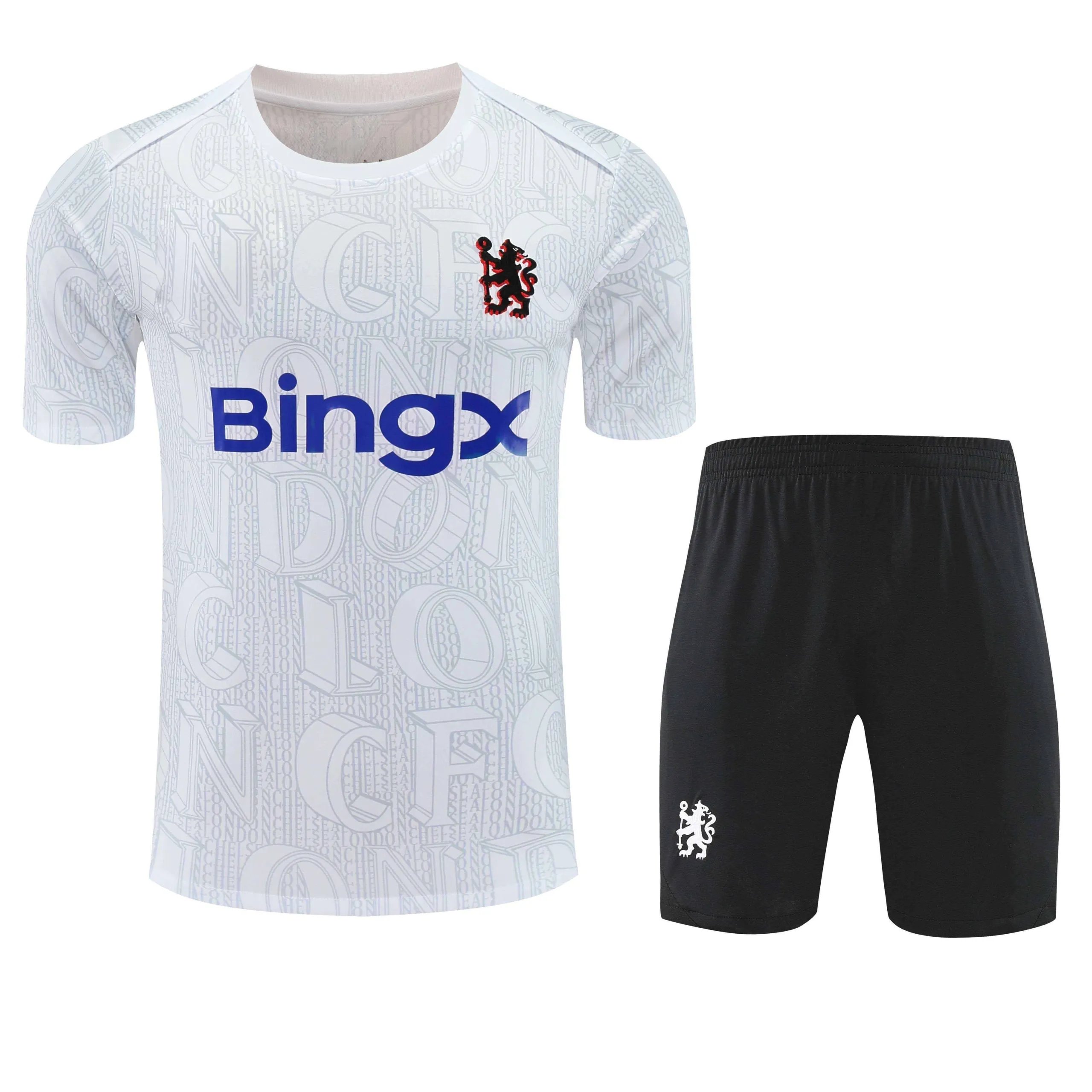 2526 Chelsea White Textured Training Kit Short Sleeve (Please note customization info in order remarks; messages will not count)