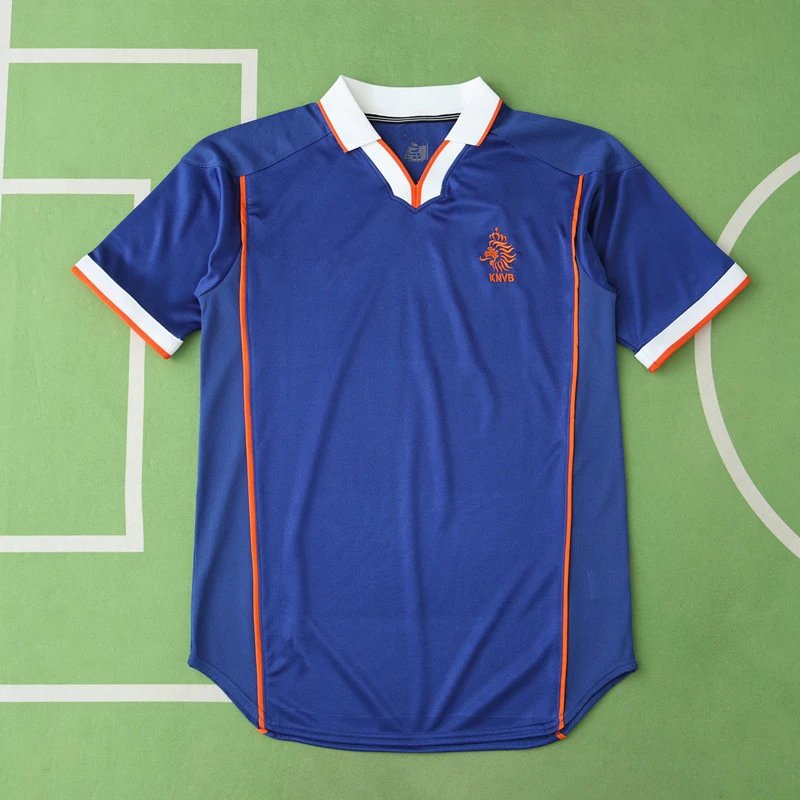 1998 Netherlands Away Blue Thailand Version (Please note customization details when placing order; messages are not counted)