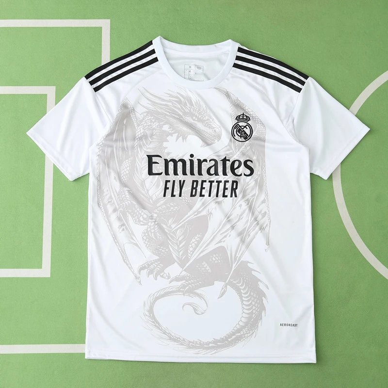 24/25 Real Madrid White Dragon Thailand Version (Please note customization info when placing order, messages are not counted)