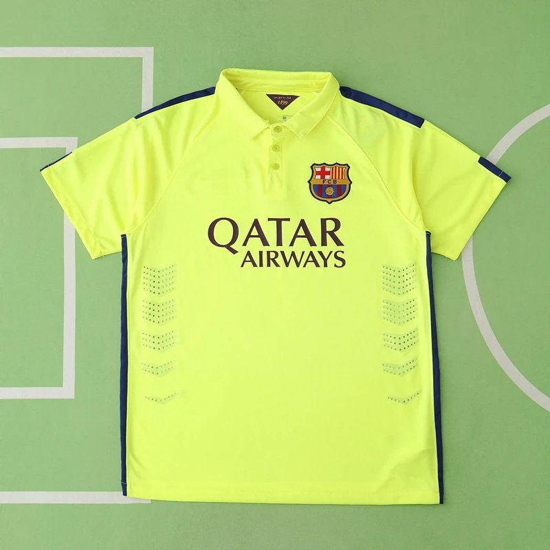 Barcelona 14-15 Away Neon Green Thai Version (Customization info: please leave a note when placing order, messages not accepted)