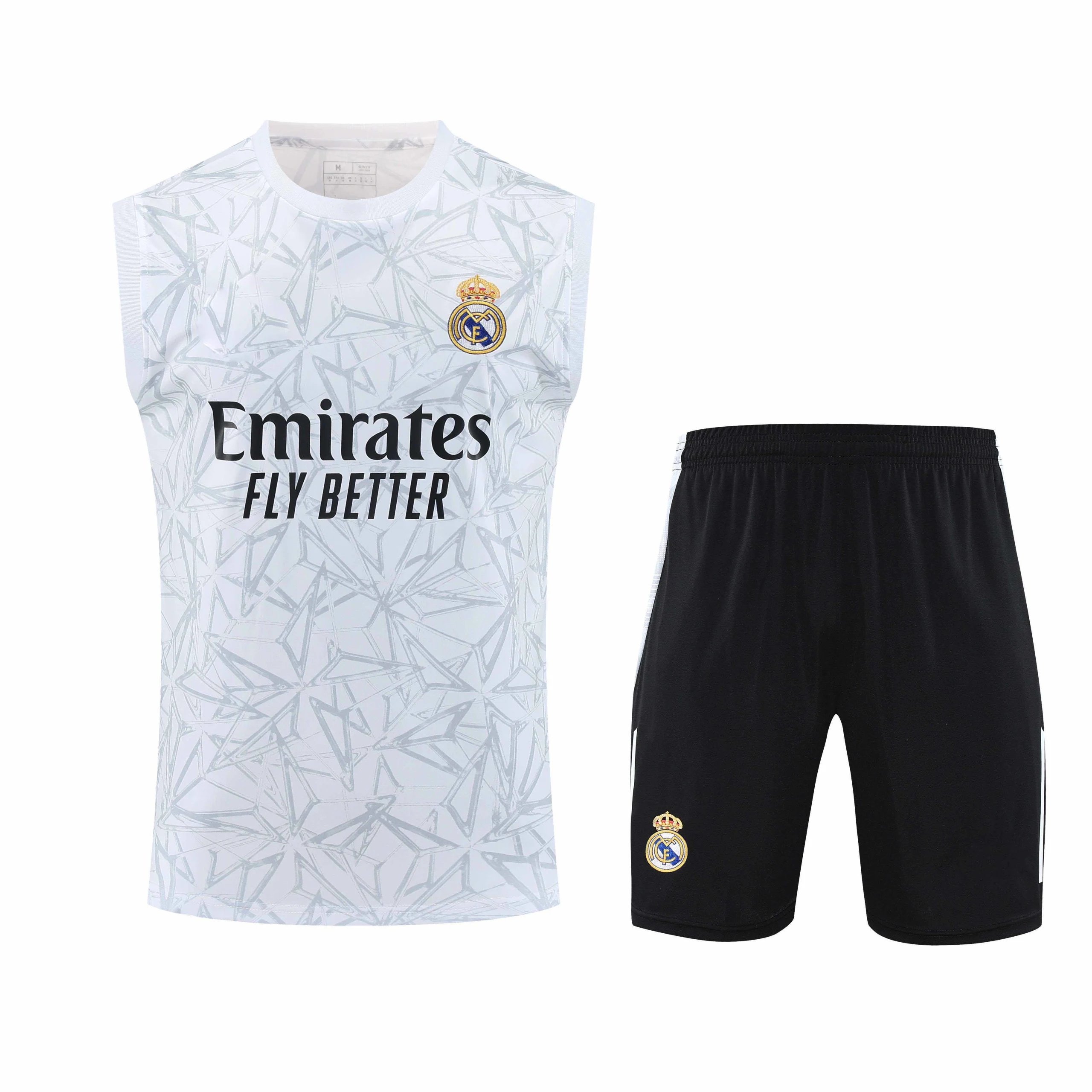2526 Real Madrid White Textured Training Suit Vest Set (Please note customization info in your order; messages will not be accepted)
