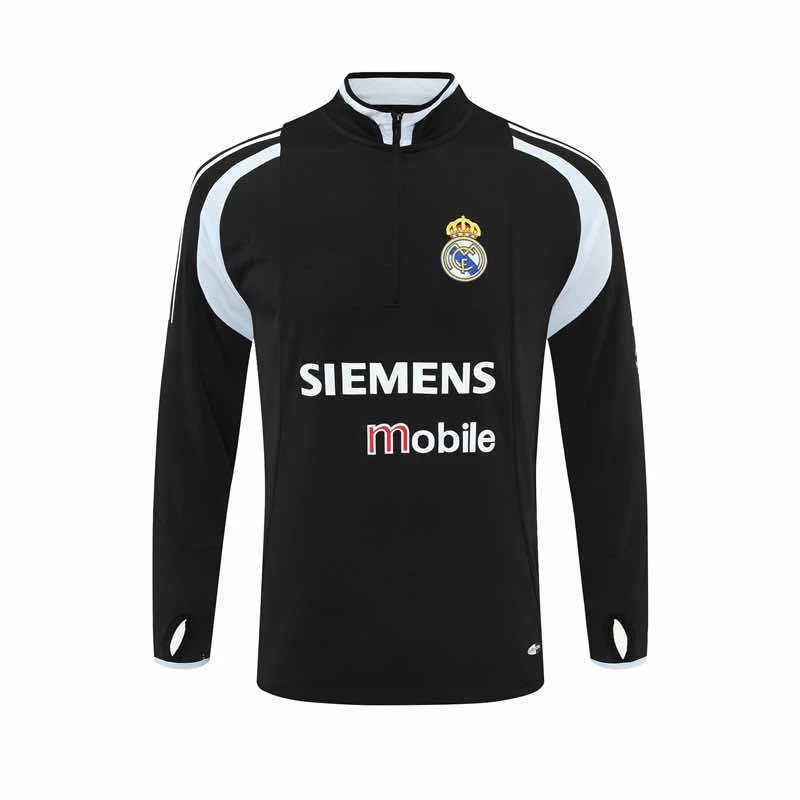 0405 Real Madrid Black Retro Half Pull Long Sleeve (Please note customization information when placing the order, sending messages does not count)