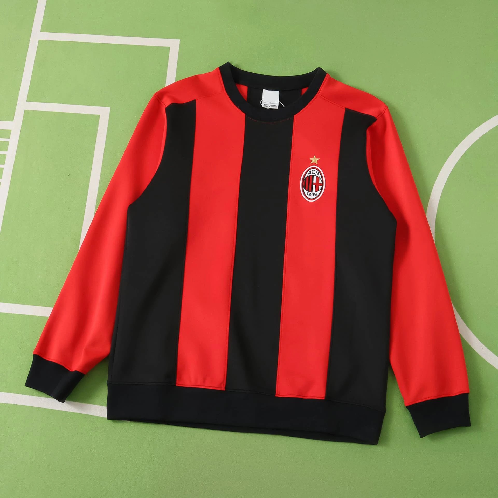 2526AC black and red sweatshirt with long sleeves
