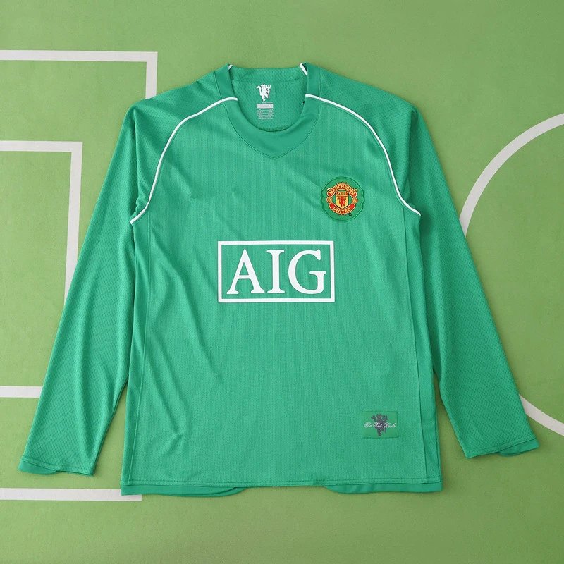 0708 Manchester United Green Goalkeeper Long Sleeve Thai Version (Please note customization info in order remarks, sending a message does not count)