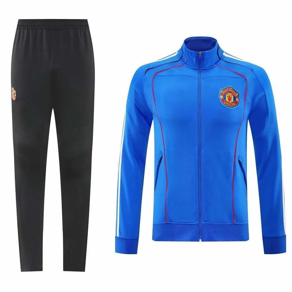 2526 Manchester United Blue Training Jacket Set (Please note customization info in order remarks; messages are not accepted)