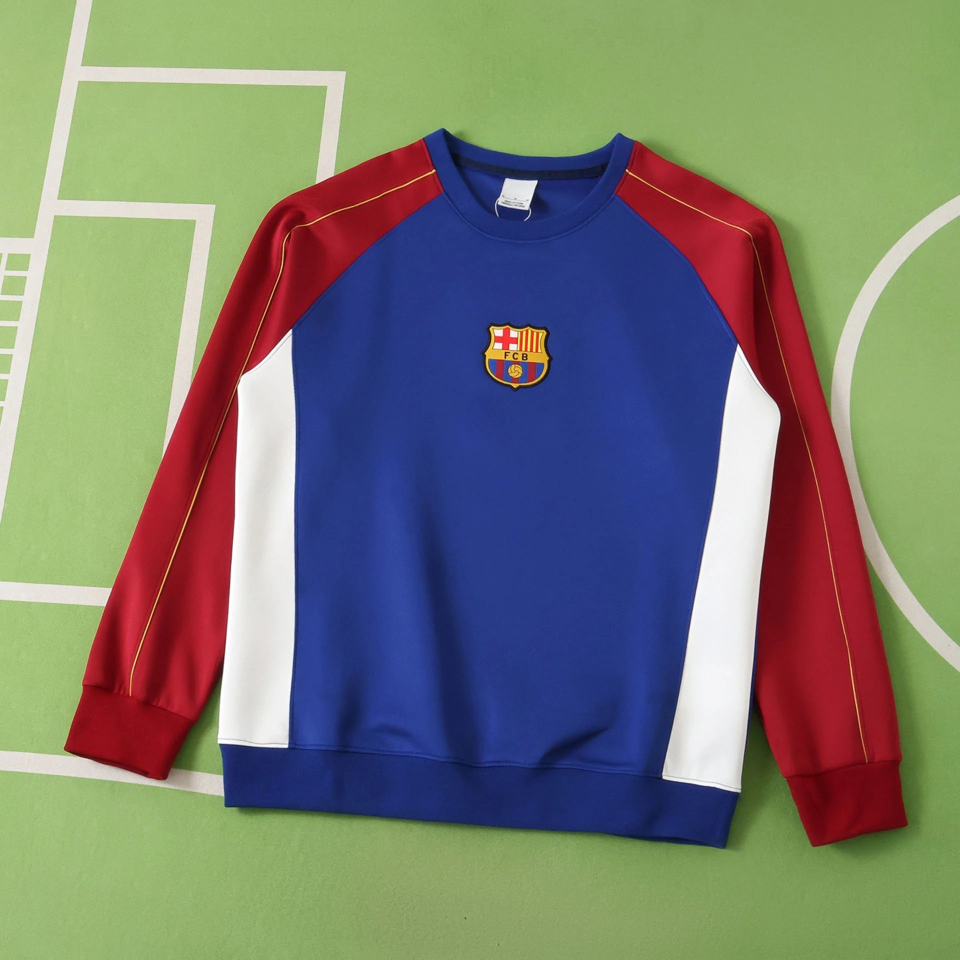 25/26 Barcelona Blue and Red Sleeve Sweatshirt Long Sleeve