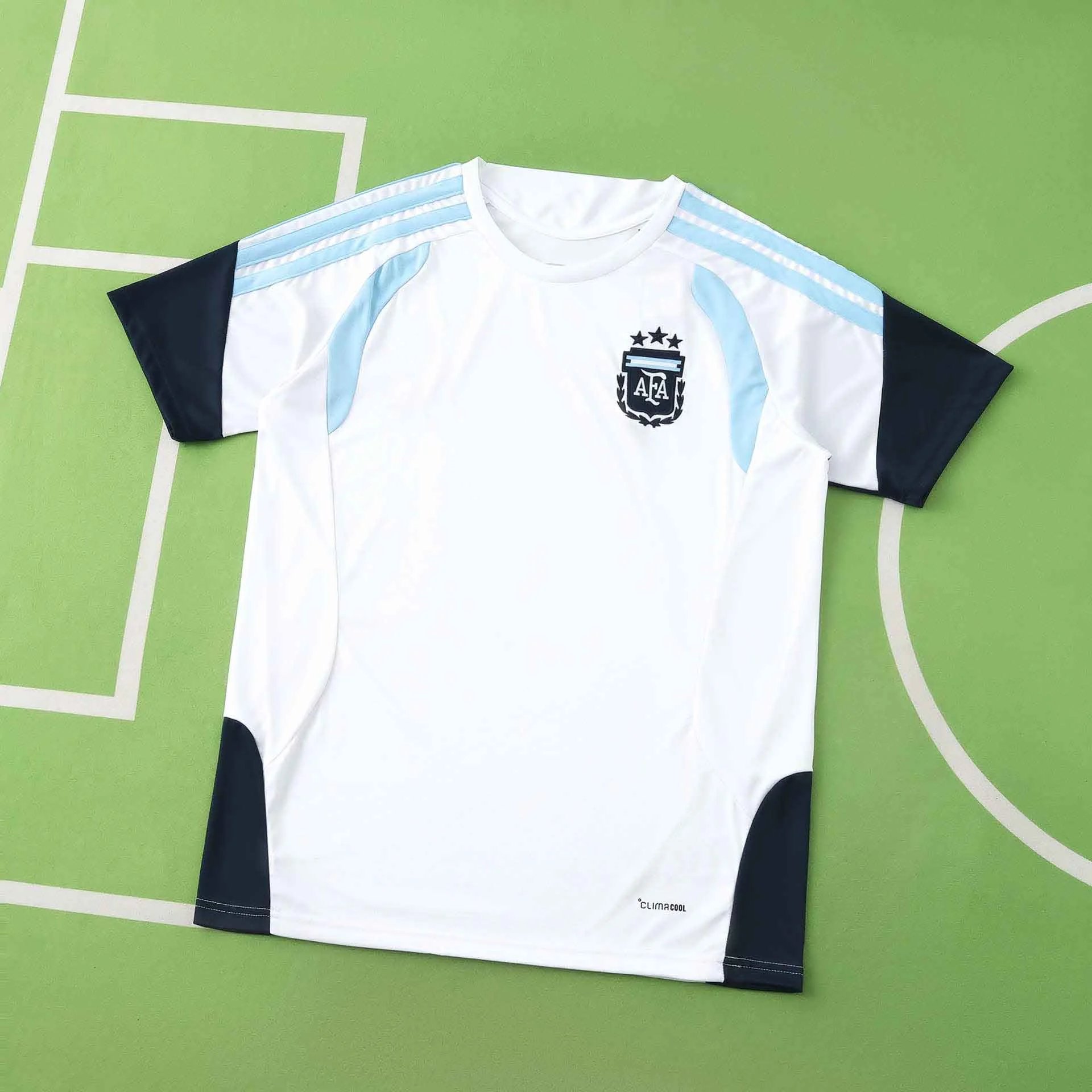 Adidas White Blue Black Soccer Jersey