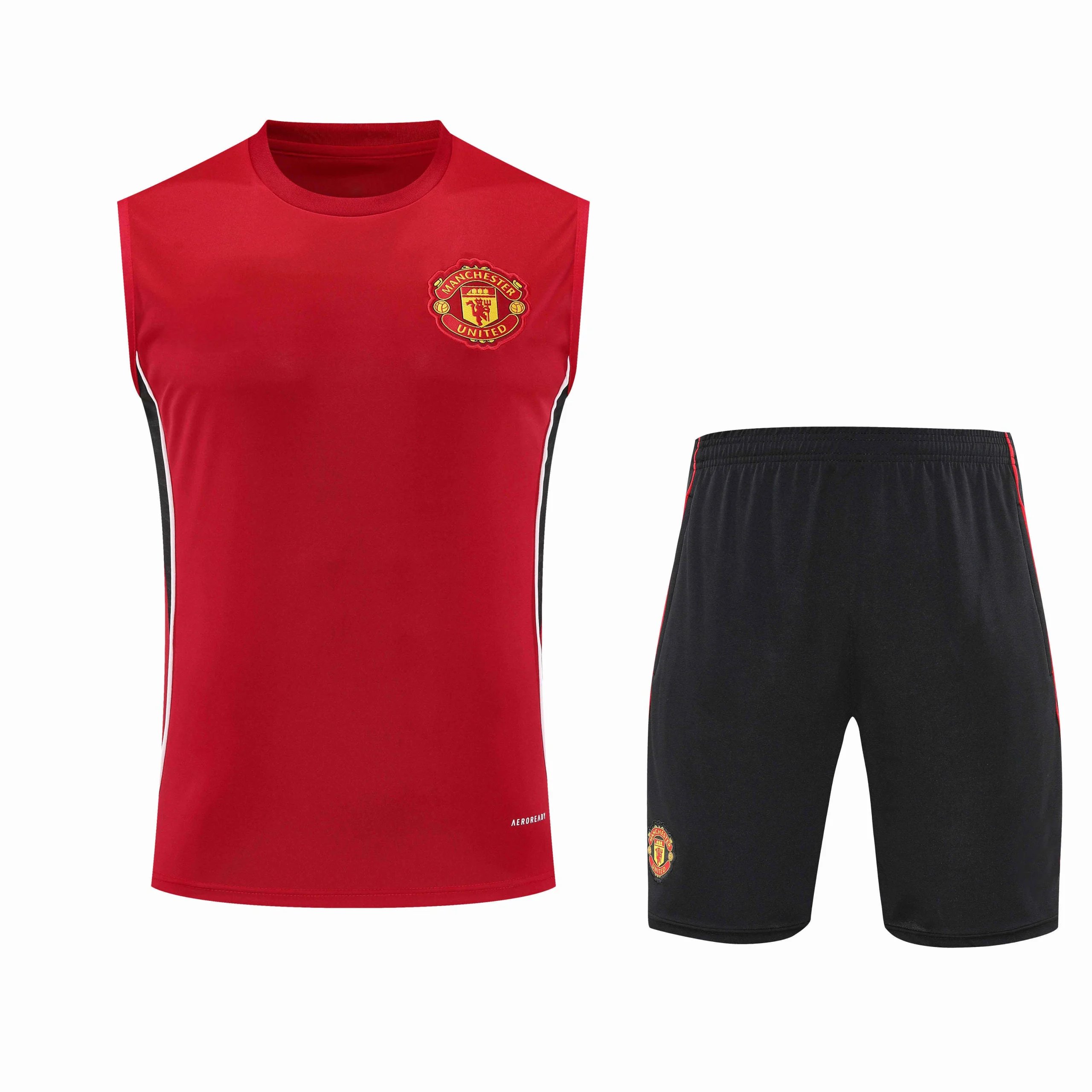 2526 Manchester United Red Training Kit Vest Set (Please note customization info when placing order, messages won't count)