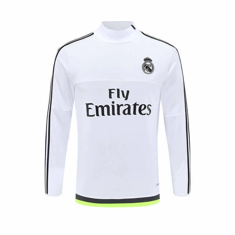 1516 Real Madrid White Vintage Half-Zip Long Sleeve (Please note customization info in order remarks; messages won't count)