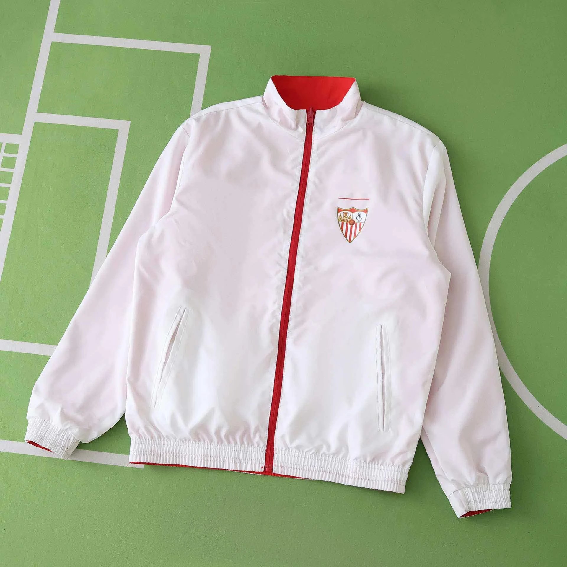 2526 Sevilla White/Red Reversible Jersey (For custom info, please leave a note when placing your order; messages are not counted)