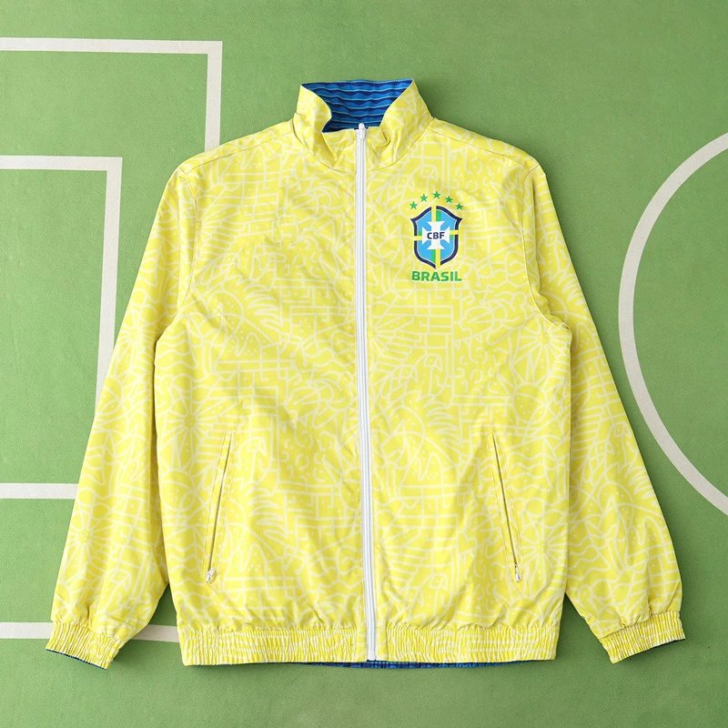 2024-25 Brazil Yellow & Blue Reversible Jersey (Please leave customization notes at checkout; messages are not accepted.)