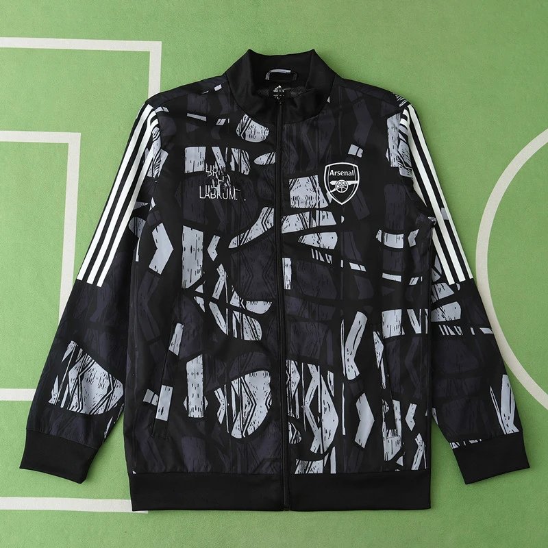 2425 Arsenal Black-Grey Windbreaker (Customization info must be noted at checkout; messages do not count)