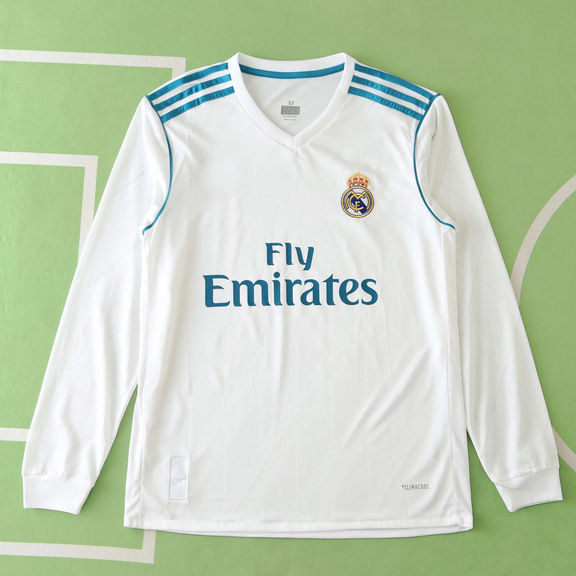 Real Madrid 2017-18 Home Long Sleeve Thai Version (For custom orders, please leave a note when ordering; no private messages)