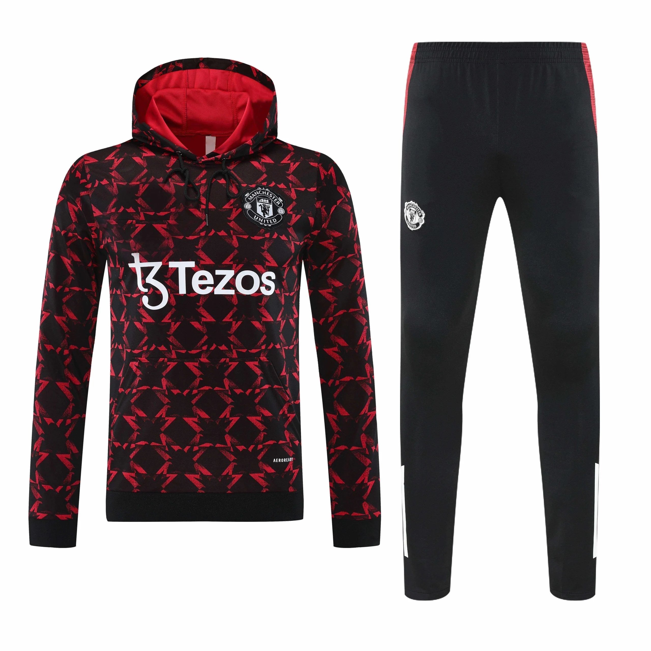 2526 Manchester United Black and Red Training Tracksuit Set (Please Note Customization Info When Placing Order, Sending Message Does Not Count)