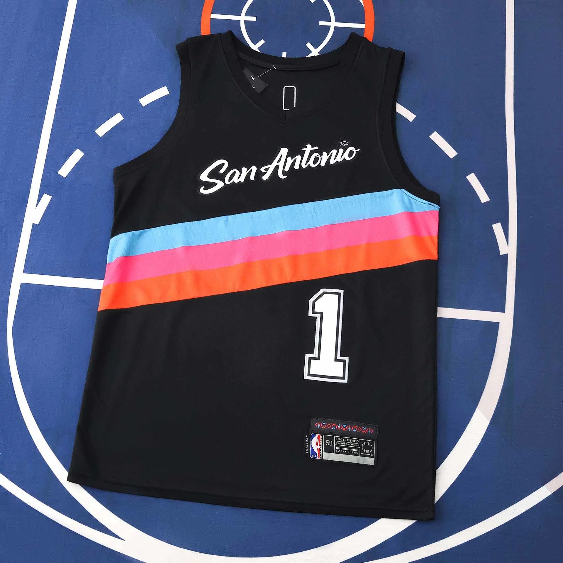 2025-26 NBA San Antonio Spurs black 1#WEMBANYAMA