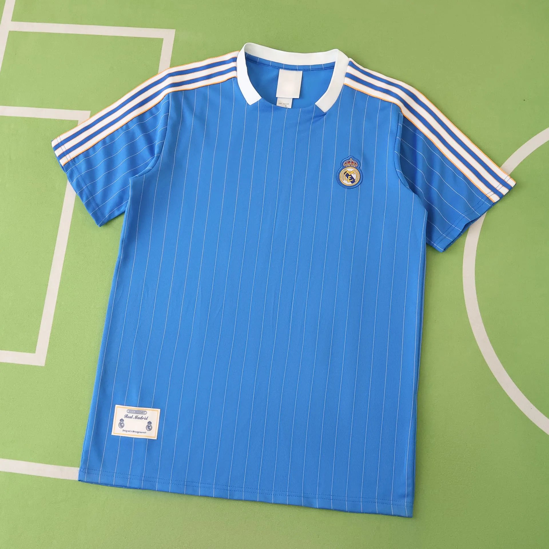 2526 Real Madrid Blue Retro T-Shirt (Please note customization info in order remarks; messages are not counted)