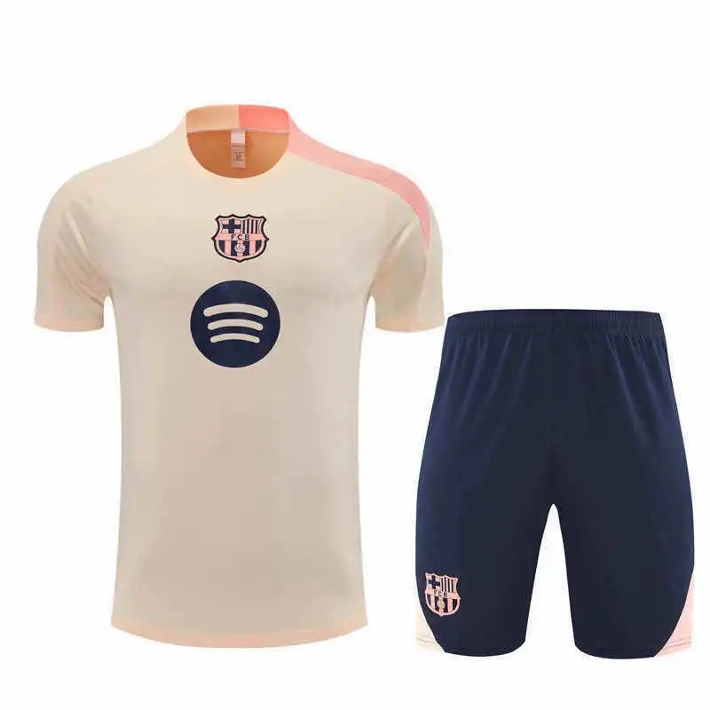2526 Barcelona Light Yellow Training Kit Short Sleeve (Please note customization info in order remarks; messages won't count)